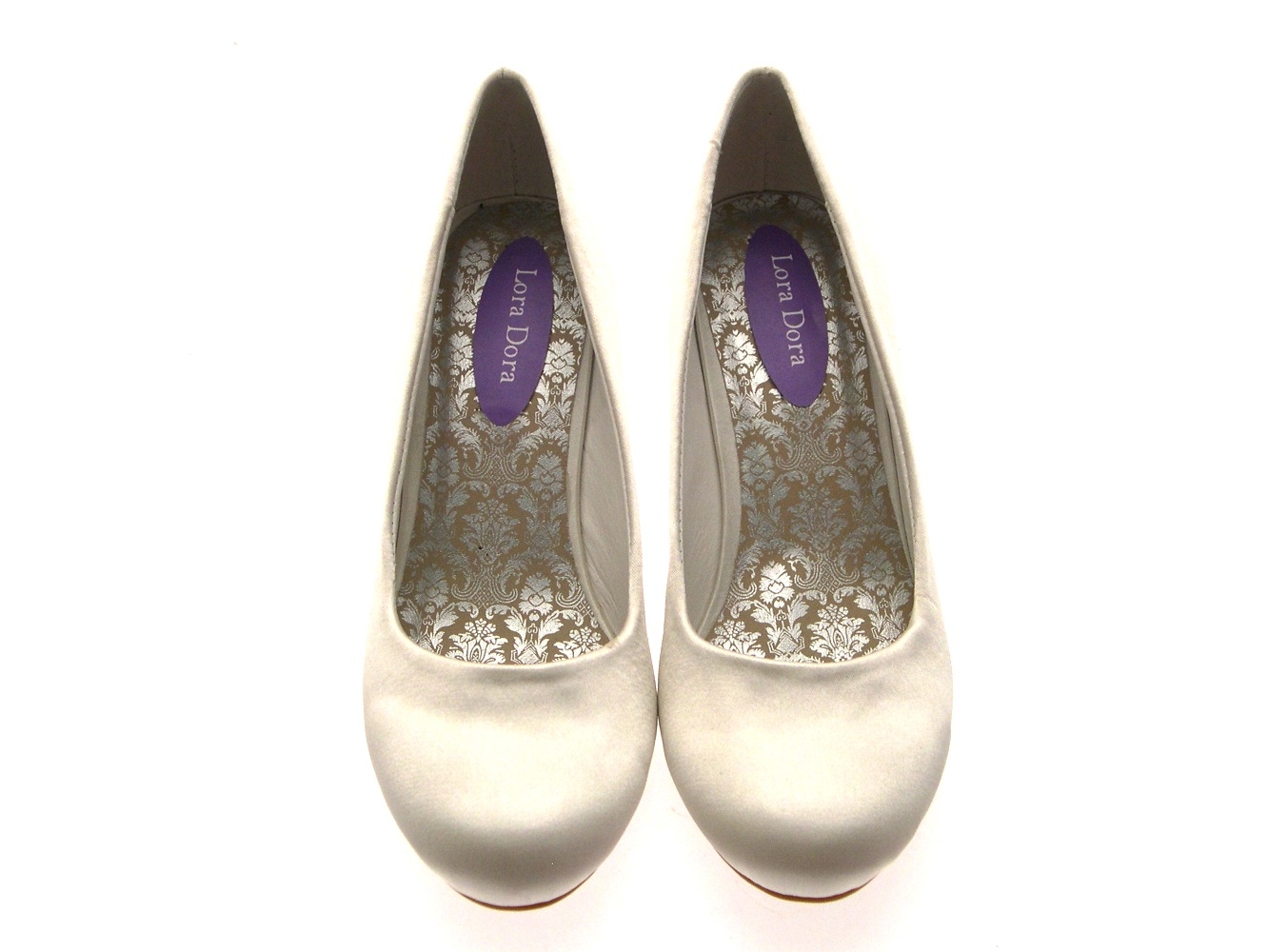 ivory satin pointed heels